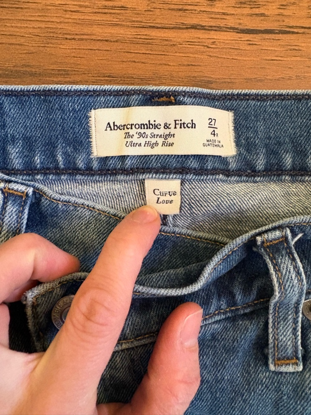 Abercrombie & Fitch Curve Love The 90's Straight Ultra High Rise Size 27/4r - Picture 3 of 7
